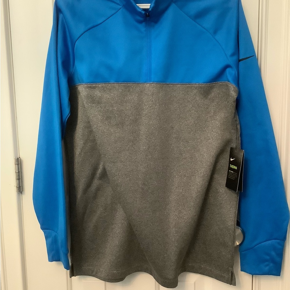 NWT Nike Golf Therma Gray and Blue Pullover